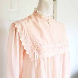 Dior Sheer Pale Pink Lace-Trim Nightgown